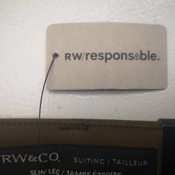 NWT RW&CO Ladies Size 2 Brown Curvy Fit Slim Leg Ankle Length Suit Pants - Picture 4 of 15